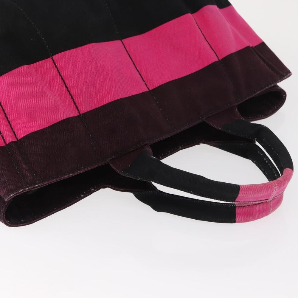 PRADA Canapa GM Hand Bag Canvas Pink Black Auth bs31630 - Picture 6 of 16
